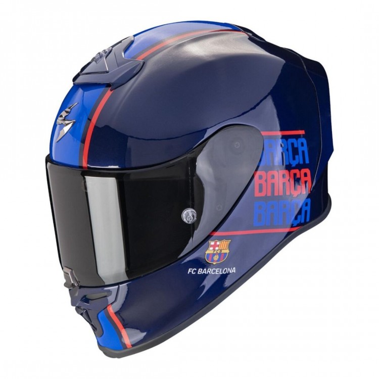 Scorpion EXO R1 Evo Air FC BARCELONA Lisanslı Spor Motosiklet Kaskı Mavi